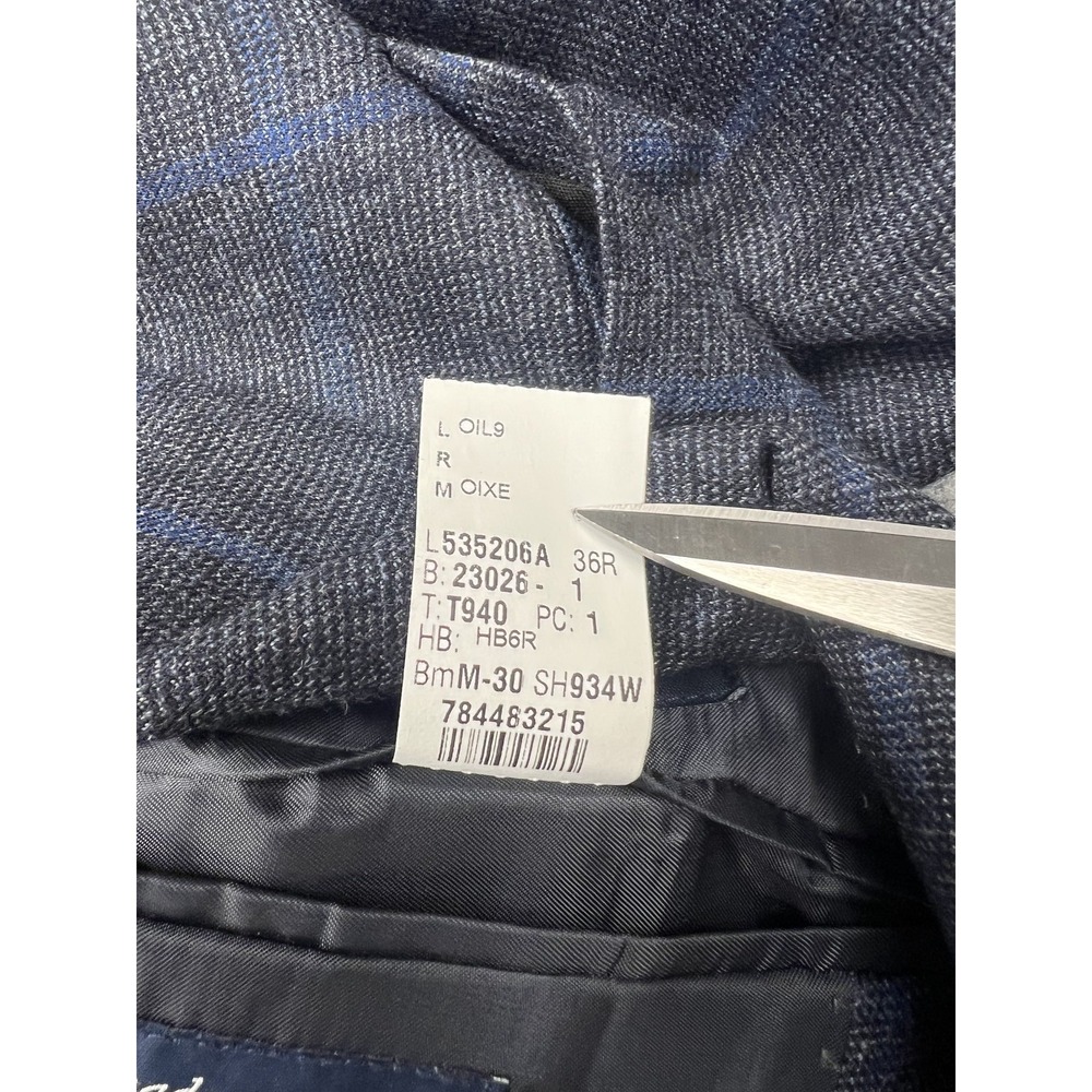 Ralph Lauren Sport Coat Mens 36R Gray Wool Plaid Windowpane Classic Fit Canada - Picture 6 of 12